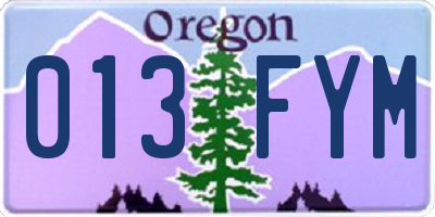 OR license plate 013FYM