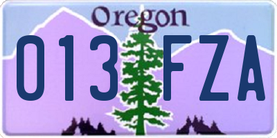 OR license plate 013FZA