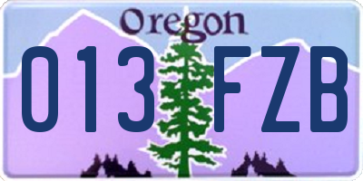OR license plate 013FZB