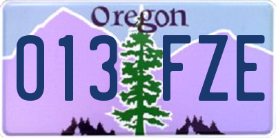 OR license plate 013FZE