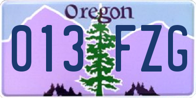 OR license plate 013FZG