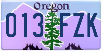 OR license plate 013FZK