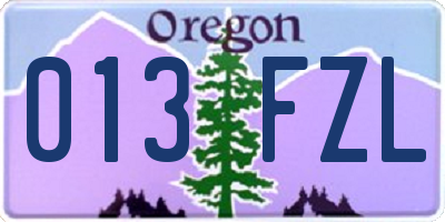 OR license plate 013FZL