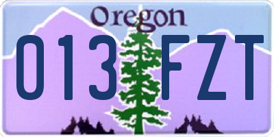 OR license plate 013FZT