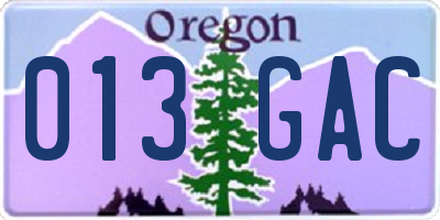 OR license plate 013GAC