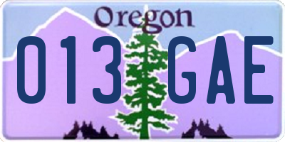 OR license plate 013GAE