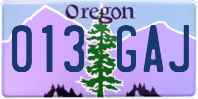OR license plate 013GAJ