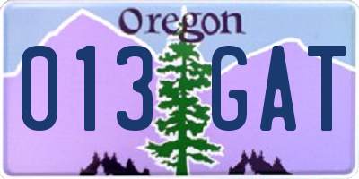 OR license plate 013GAT