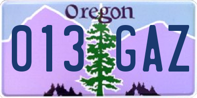 OR license plate 013GAZ