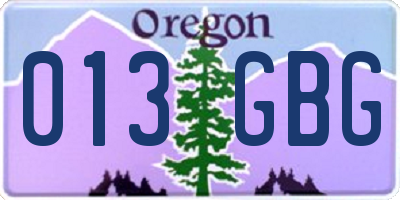 OR license plate 013GBG