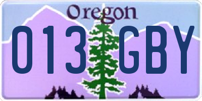 OR license plate 013GBY