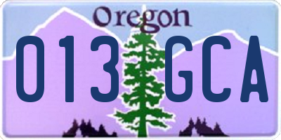 OR license plate 013GCA