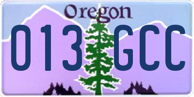 OR license plate 013GCC