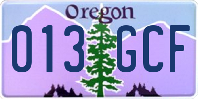 OR license plate 013GCF