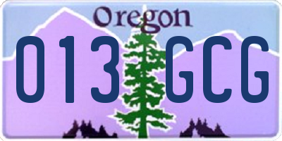 OR license plate 013GCG