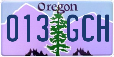 OR license plate 013GCH