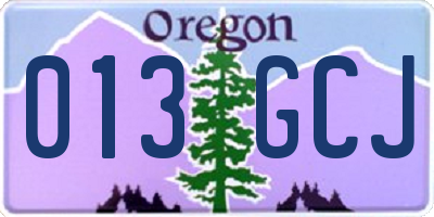 OR license plate 013GCJ