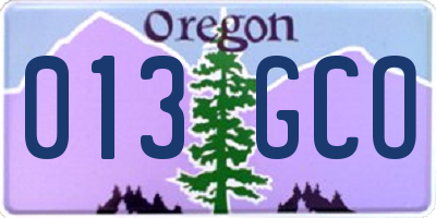 OR license plate 013GCO