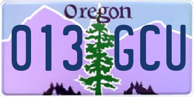 OR license plate 013GCU