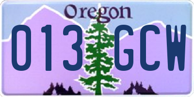 OR license plate 013GCW