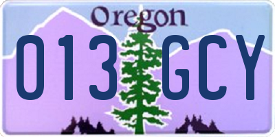 OR license plate 013GCY