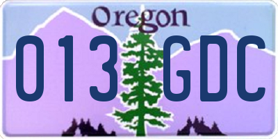 OR license plate 013GDC