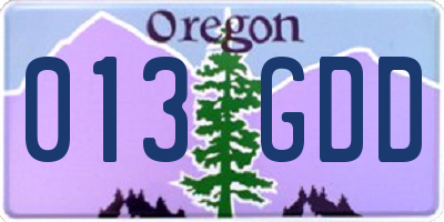 OR license plate 013GDD
