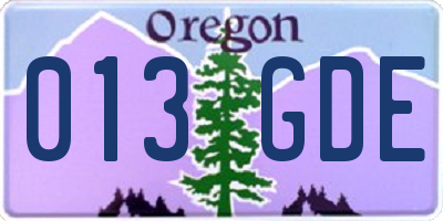 OR license plate 013GDE