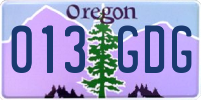 OR license plate 013GDG