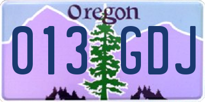 OR license plate 013GDJ