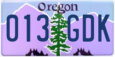 OR license plate 013GDK