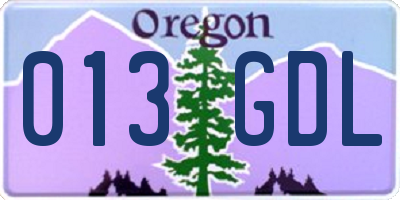 OR license plate 013GDL