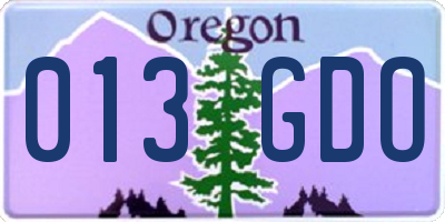 OR license plate 013GDO