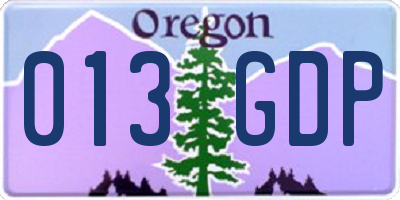 OR license plate 013GDP