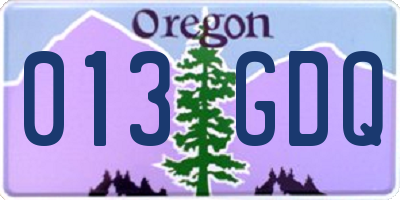 OR license plate 013GDQ