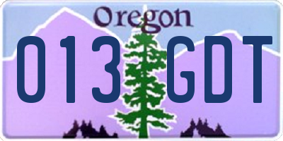 OR license plate 013GDT