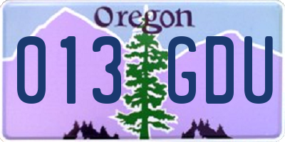 OR license plate 013GDU
