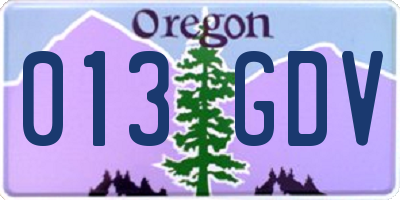 OR license plate 013GDV