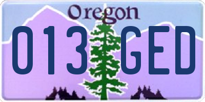OR license plate 013GED