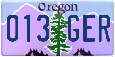 OR license plate 013GER