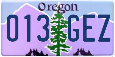 OR license plate 013GEZ