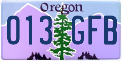 OR license plate 013GFB