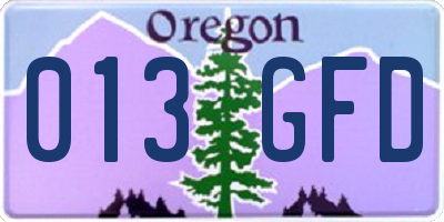 OR license plate 013GFD