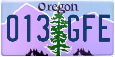 OR license plate 013GFE
