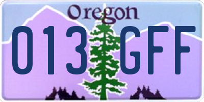 OR license plate 013GFF