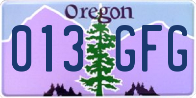 OR license plate 013GFG