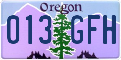 OR license plate 013GFH