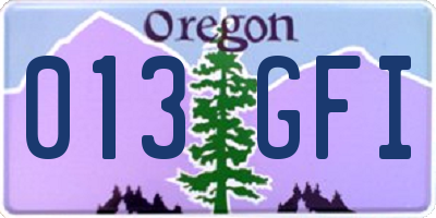 OR license plate 013GFI