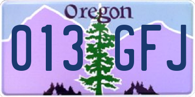 OR license plate 013GFJ
