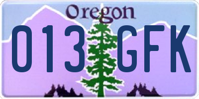 OR license plate 013GFK